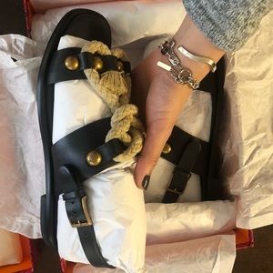 Tory Burch | Blythe Rope Ankle-Strap sandal Veg Leather